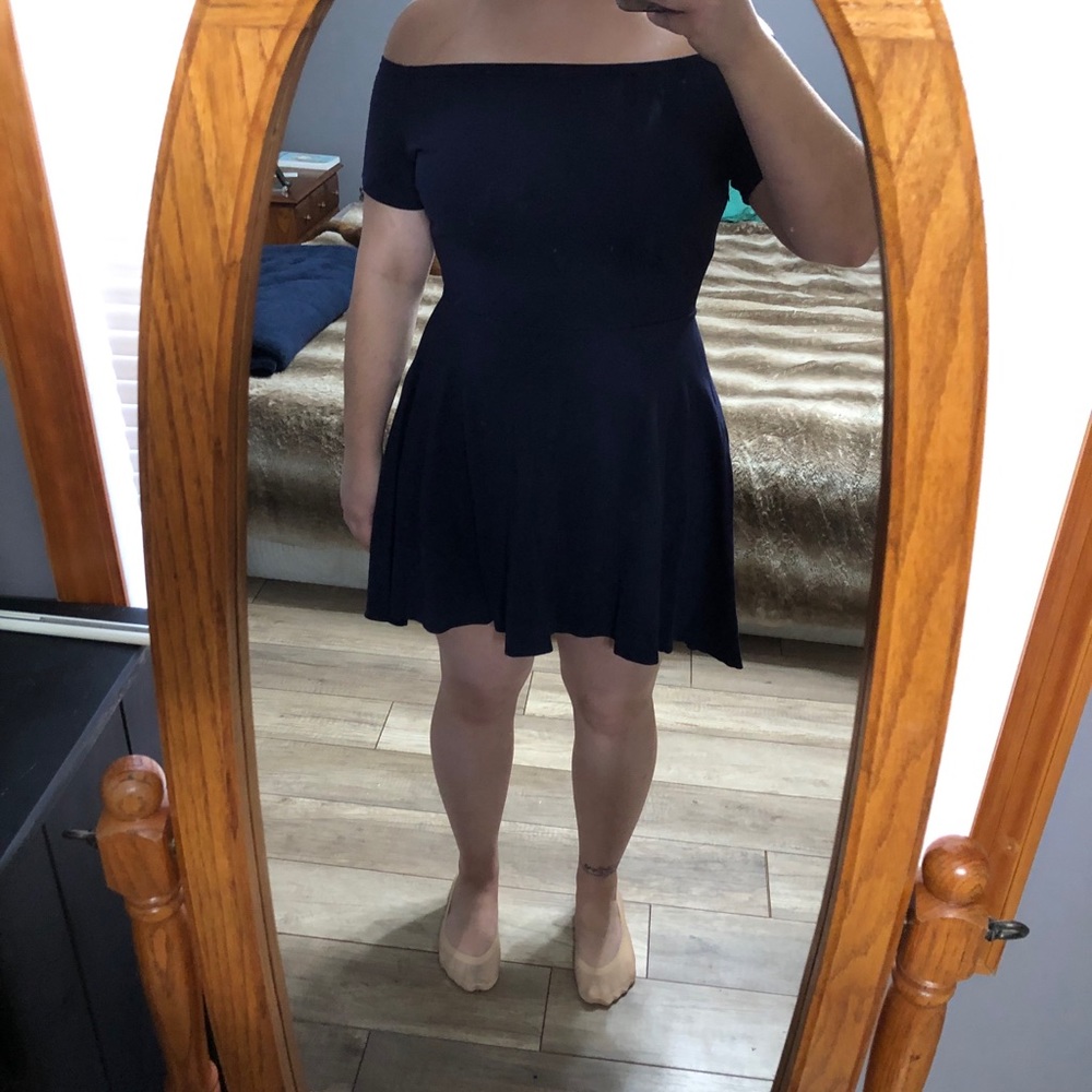 Navy high low dress